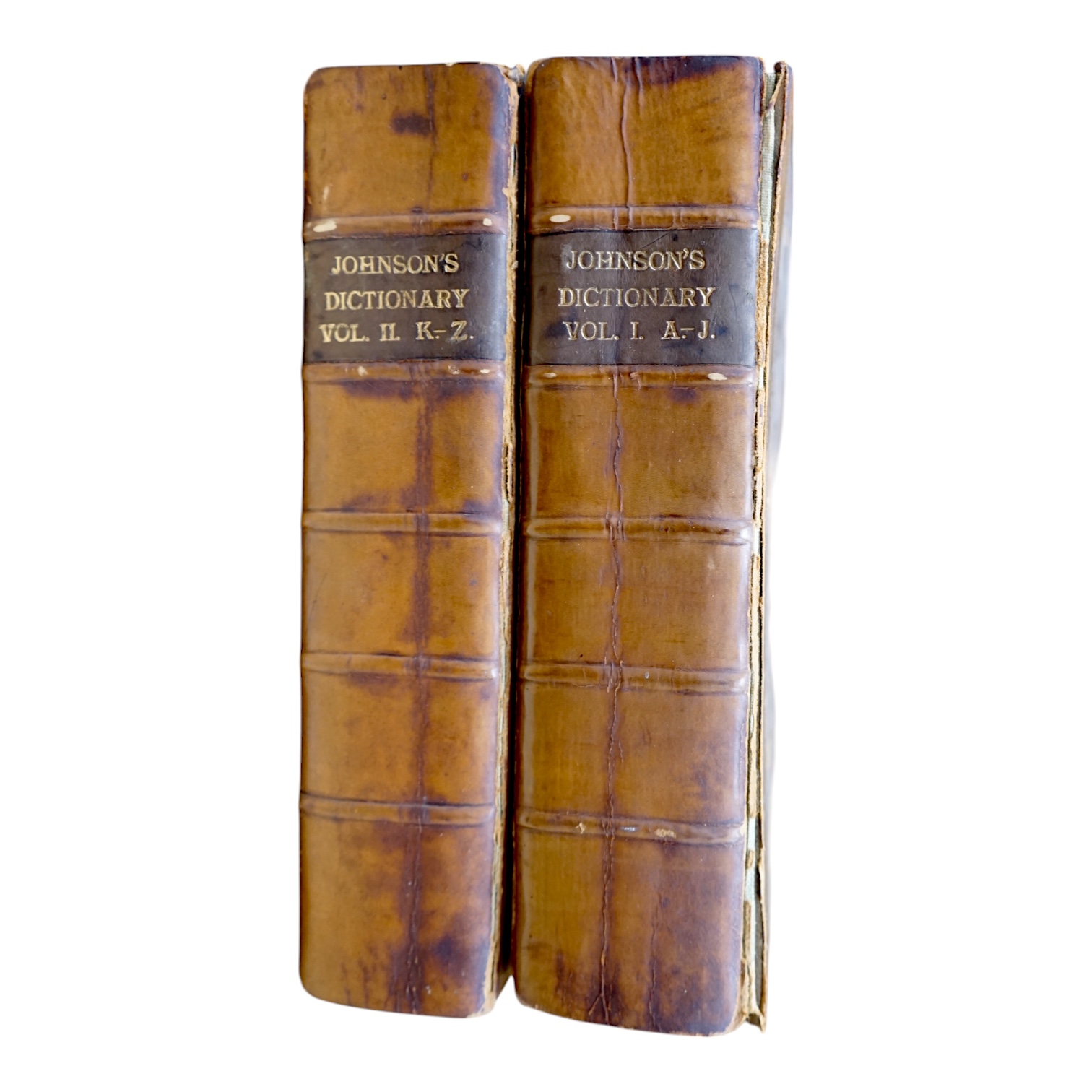 Johnson's Dictionary, 8th edition, volumes I & II, printed by R. Marchbank, Dublin. Condition - fair